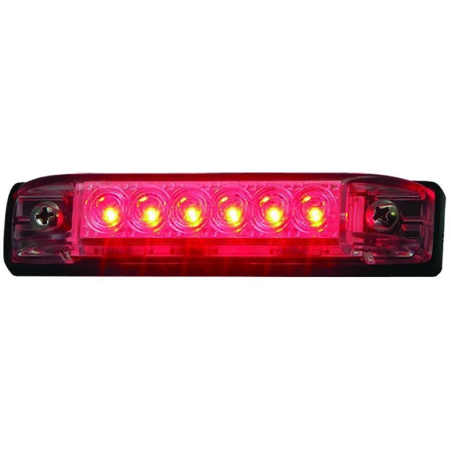 LED-51803-DP – T-H MARINE Boat Deck Light, Surface Mount Red 6-LED Bulb 4 Inch Length Rectangular Clear Lens Black Ho...